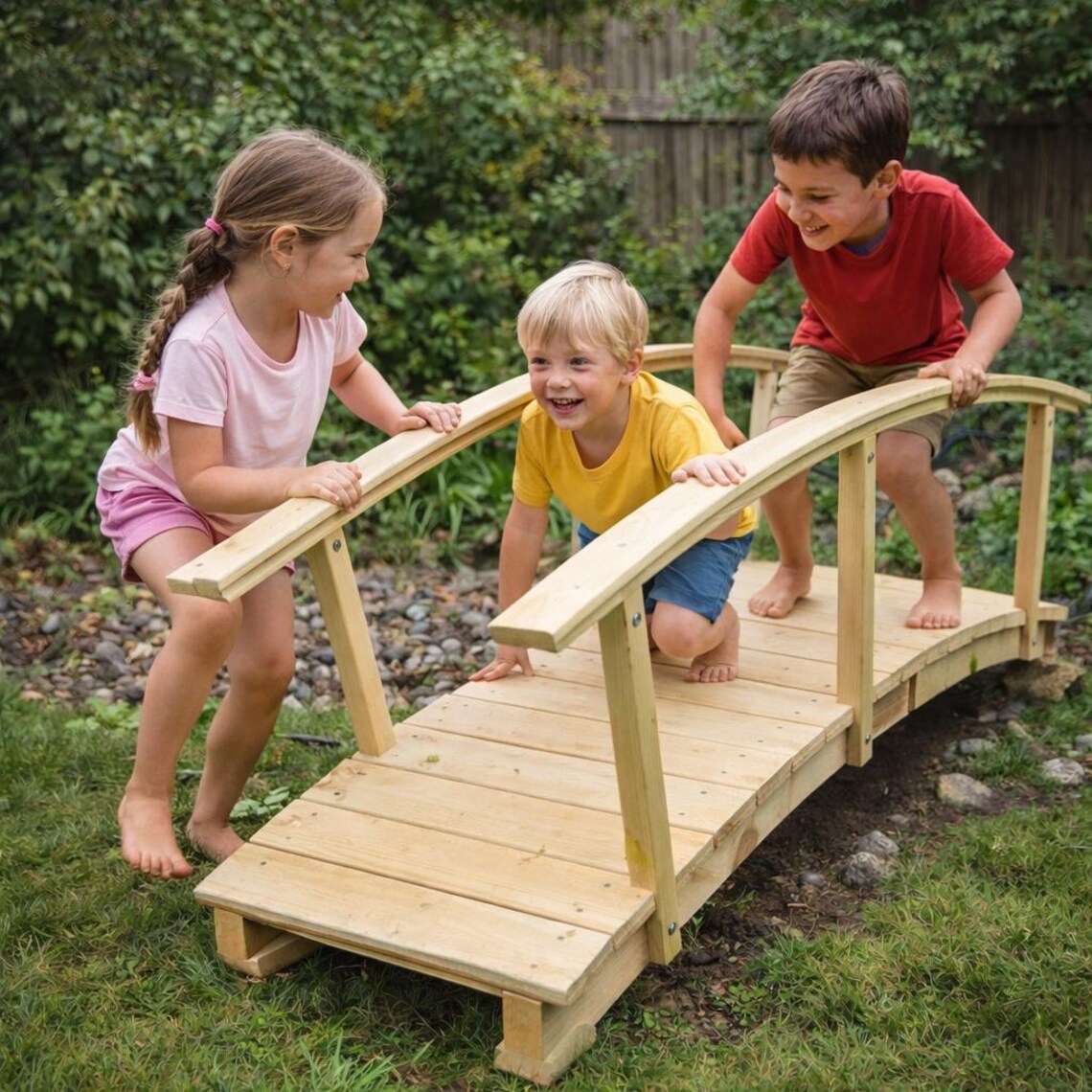 DIY Wooden Garden Bridge | Rustic Outdoor Decor | Decorative Backyard ...