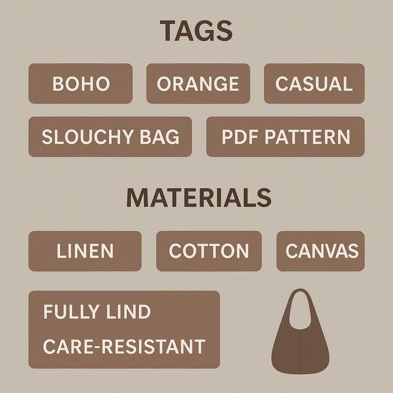BOHO Bag PDF Sewing Pattern – Beginner-friendly Shoulder & Crossbody ...