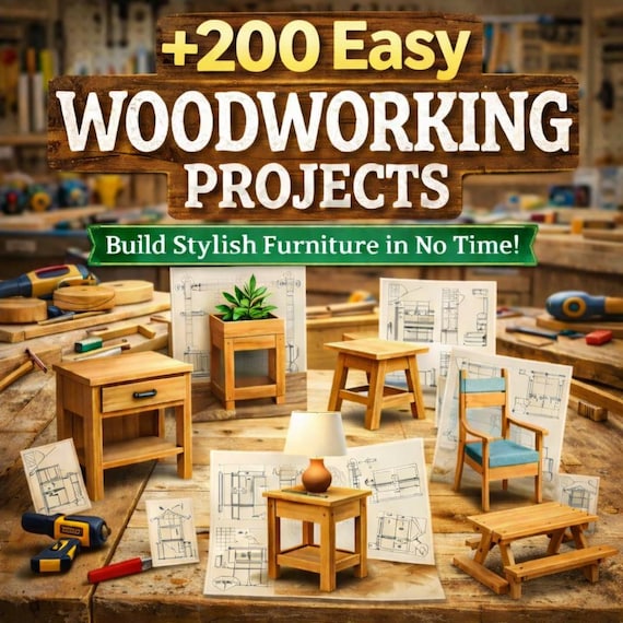 200 Easy Woodworking Projects | Planos de Carpintería Paso a Paso | Muebles de Madera DIY para Principiantes y Avanzados