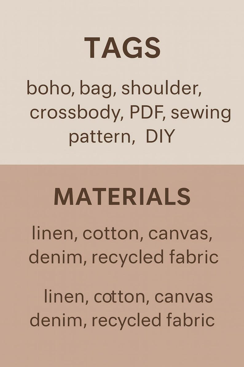 BOHO Bag PDF Sewing Pattern – Beginner-friendly Shoulder & Crossbody ...