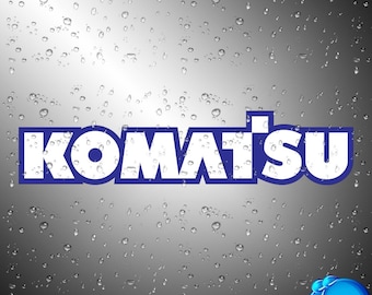 2X Komatsu Aufkleber | Vinyl sterben geschnitten (nicht gedruckt) zwei Farben