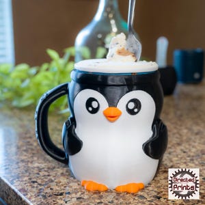 Pebbles, the Penguin Ice Cream Pint Holder - Great Gift - Ice Cream Cozie - 16oz Pint Holder Gift for Ice Cream - Birthday Gift