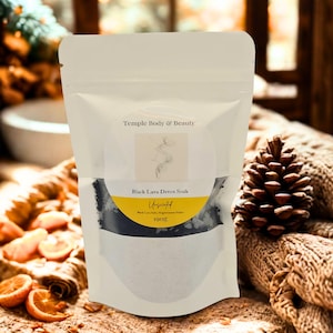 Black Lava Bath Salt Soak - Magnesium Flakes & Epsom Salt for Muscle Recovery, Detox Ritual, Spiritual Cleansing - Relaxation Gift for Her