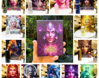 Sacred Feminine Awakening Oracle Deck & 13 Crystal Altar Set