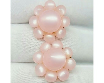 Vintage Pink Moonglow Screwback Earrings