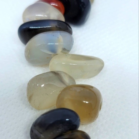 Beautiful Vintage Polished Natural Agate Stone Ne… - image 6