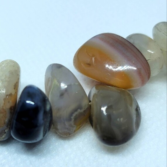 Beautiful Vintage Polished Natural Agate Stone Ne… - image 3