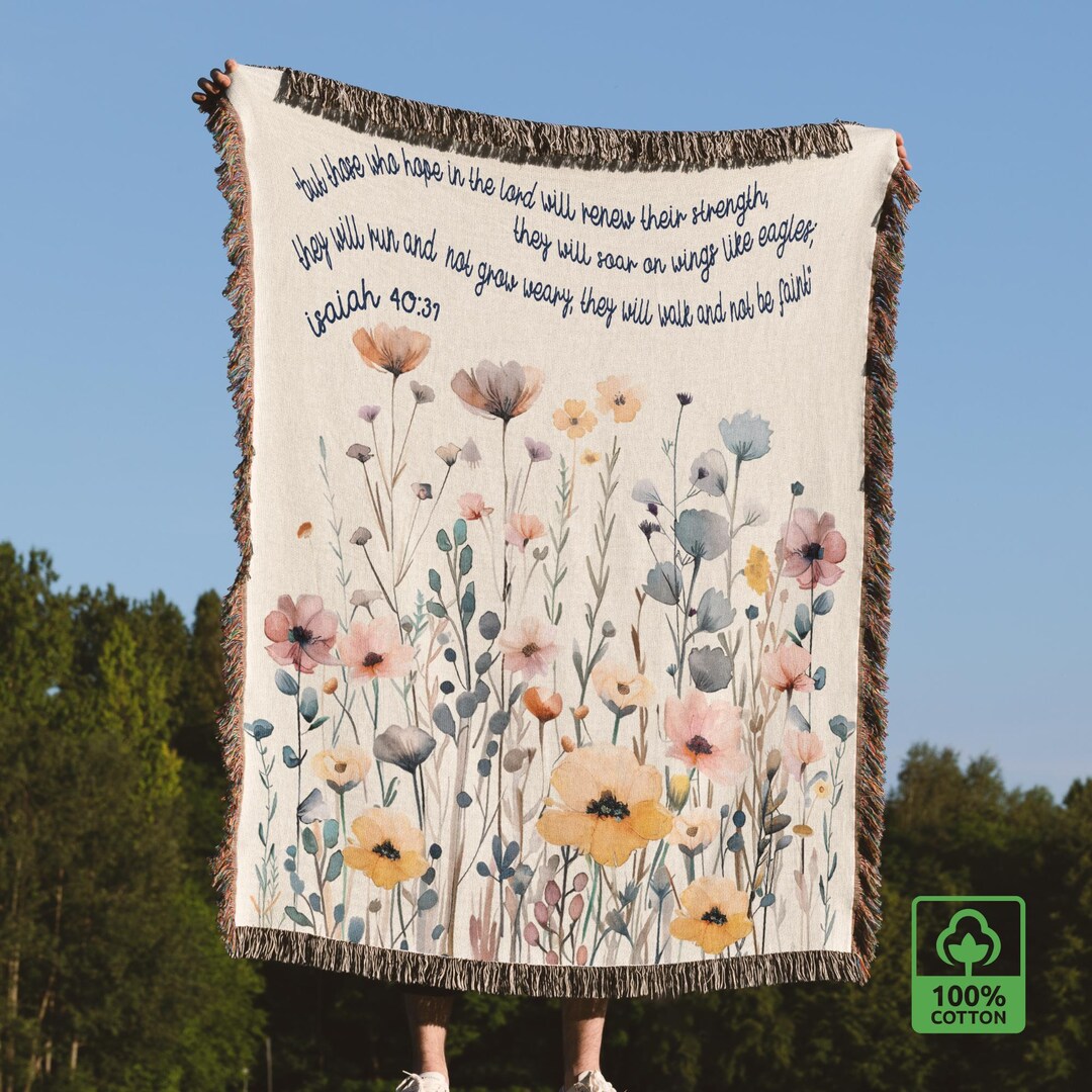 Bible Verse Sympathy Gifts Christian Faith Woven Blanket Gift for