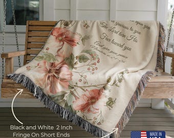 Christianity Gifts For Women, Cozy Bible Verse Scriptural Gifted Woven Blanket, Religious Scripture Art Throw,Christian Home Decore Tapestry