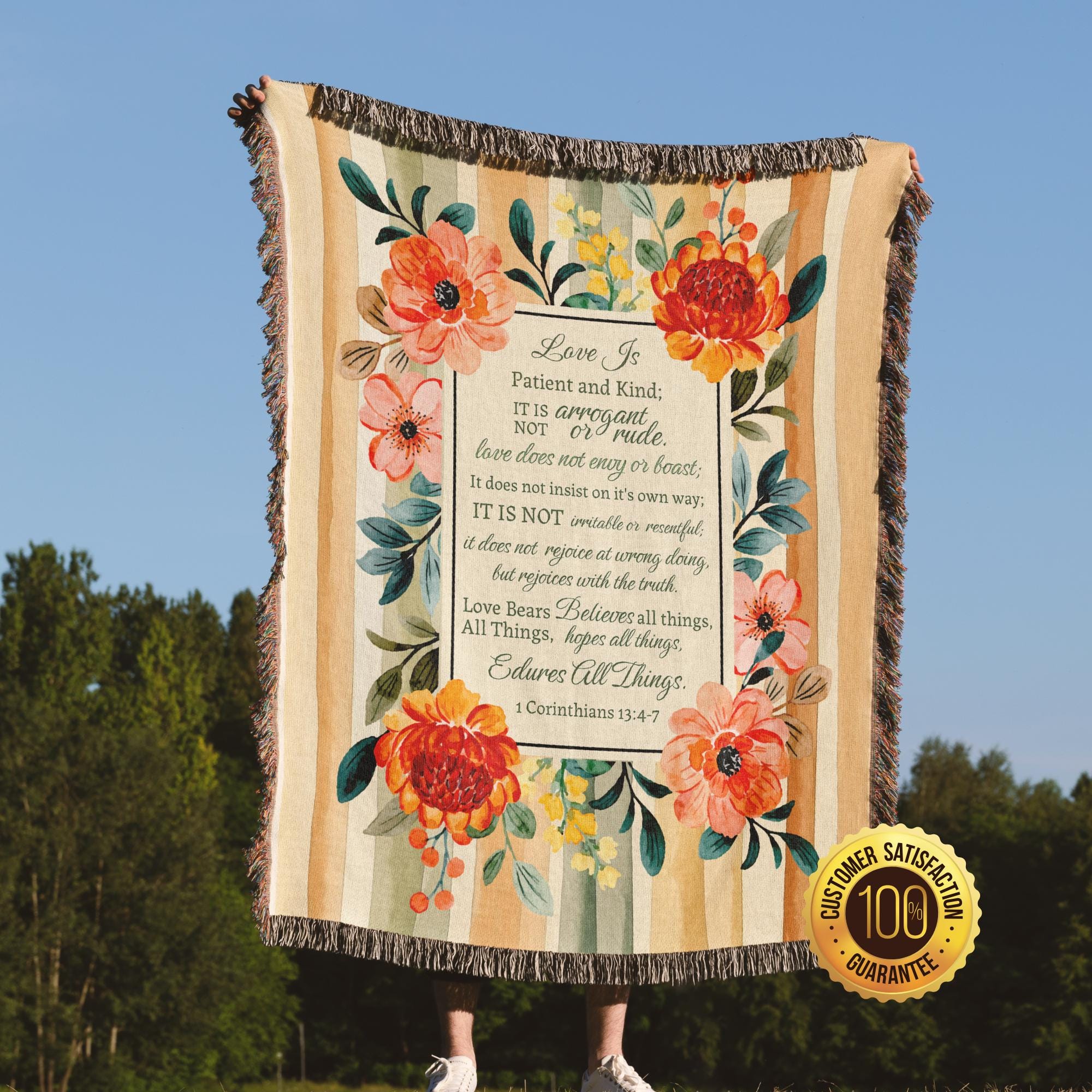 Christianity Gifts For Women, Cozy Bible Verse Scriptural Gifted Woven Blanket, Religious Scripture Art Throw,Christian Home Decore Tapestry