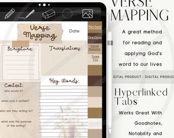 Verse Mapping Digital Bible Study, Christian Study, Bible Journaling Printables ,Prayer Journal, Bible Study Guides, Coffee Themed Templates