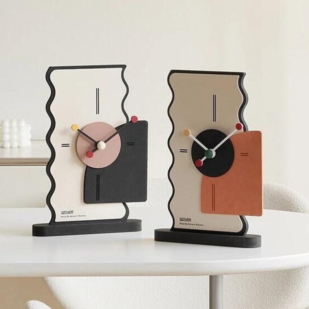 Abstract Art Table Clock Modern Desk Clock Modern Wall - Etsy