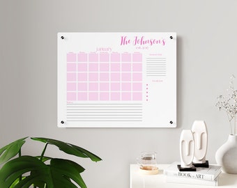 Wall Acrylic Art, Acrylic Mounted Calendar, Customized Calendar, Dry Erase Calendar, Hanging Calendar, 2023 Calendar, Kitchen Calendar