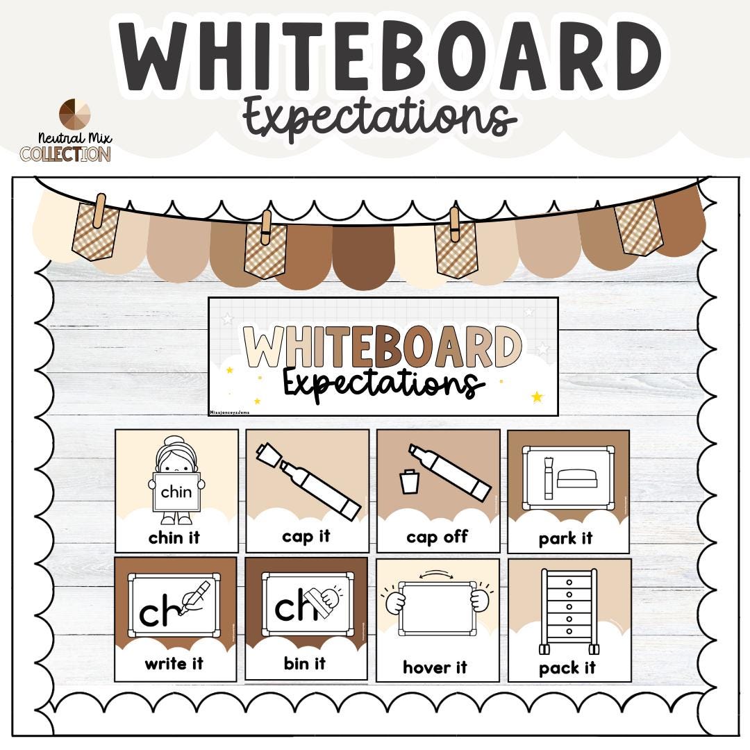 Mini Whiteboard Expectations | Classroom Management Visuals | Editable ...