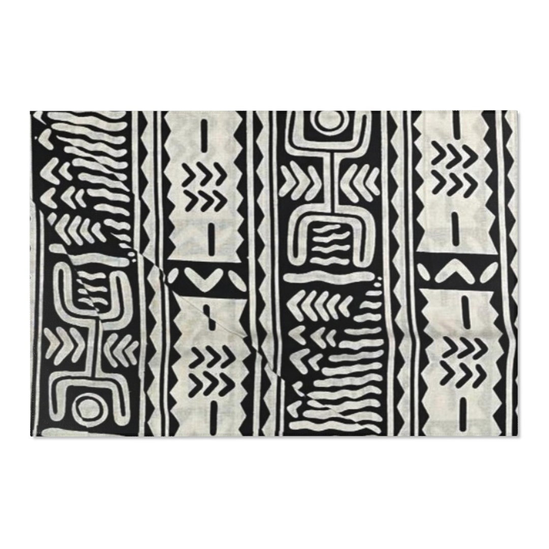 Black an off White African Inspired Area Rugs - Etsy