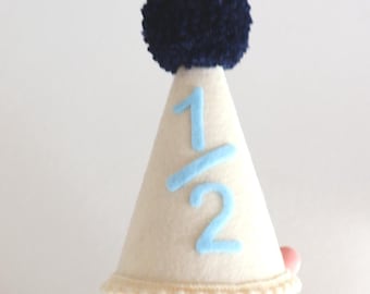 Half Birthday Hat Baby Boy Milestone Photo Prop Infant Celebration Memory Keepsake Handmade Crown Accessory Shoot Ideas Special Occasion