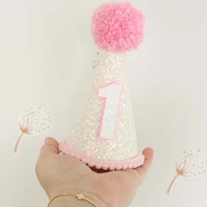 Glitter birthday Hat Girl’s First Birthday Party Hat 1st birthday Hat Baby First birthday Boy half birthday hat Glitter hat 1/2 birthday hat