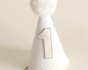 Neutral First Birthday Party Hat Boho Crown Half Birthday Glitter Celebration Handmade Baby 1st Party Hat Photoshoot Prop Toddler Cake Smash