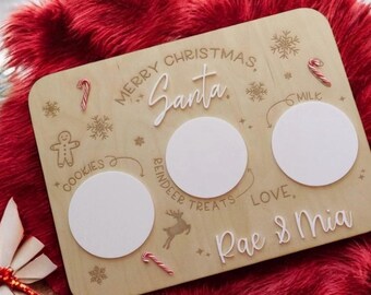 Personalized Santa Tray – Christmas Eve Treats Board, Kids Gift
