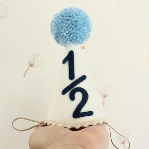 Baby Boy’s 1/2 Birthday Party Hat Half birthday party Baby 1/2 birthday Boy half birthday Hat Boho first birthday hat party hat neutral hat