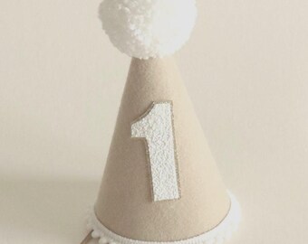 Baby Neutral First Birthday Hat Six Months Milestone Photo Prop Headwear 1/2 Party Accessory Toddler Celebration Photography Customizable