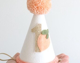 PEACH Birthday Hat for Baby 1st Birthday Party Hat Sweet as Peach Theme First Birthday Keepsakes for Baby First Birthday One Sweet Birthday