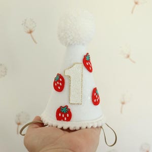 Beere erster Geburtstag Hut Smash Kuchen Baby Berry 1st Geburtstag Party Hut Mädchens erster Geburtstag Hut One Sweet Birthday Erdbeer-Geburtstags-Hut