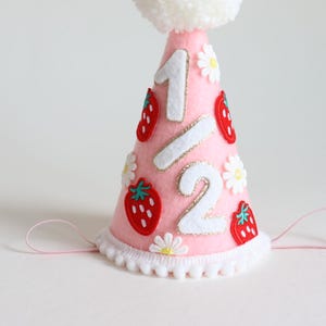Erdbeere erste Geburtstag Smash Kuchen Baby Berry 1. Geburtstag Partyhut Neutral Boho Hut Mädchen erster Geburtstag Hut Eine Erdbeere Daisy Thema