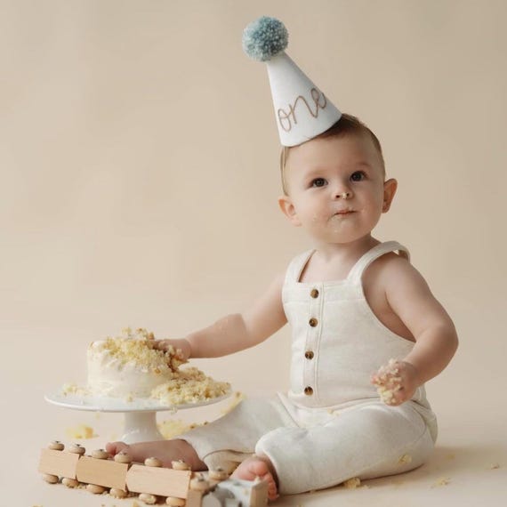 Embroidered First Birthday Hat for Baby & Kids with Pom Pom Birthday…