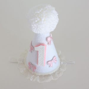Coquette First Birthday Hat Girl’s 1/2 Birthday Party Hat Half birthday party Baby 1/2 birthday half birthday Vintage first birthday hat Bow