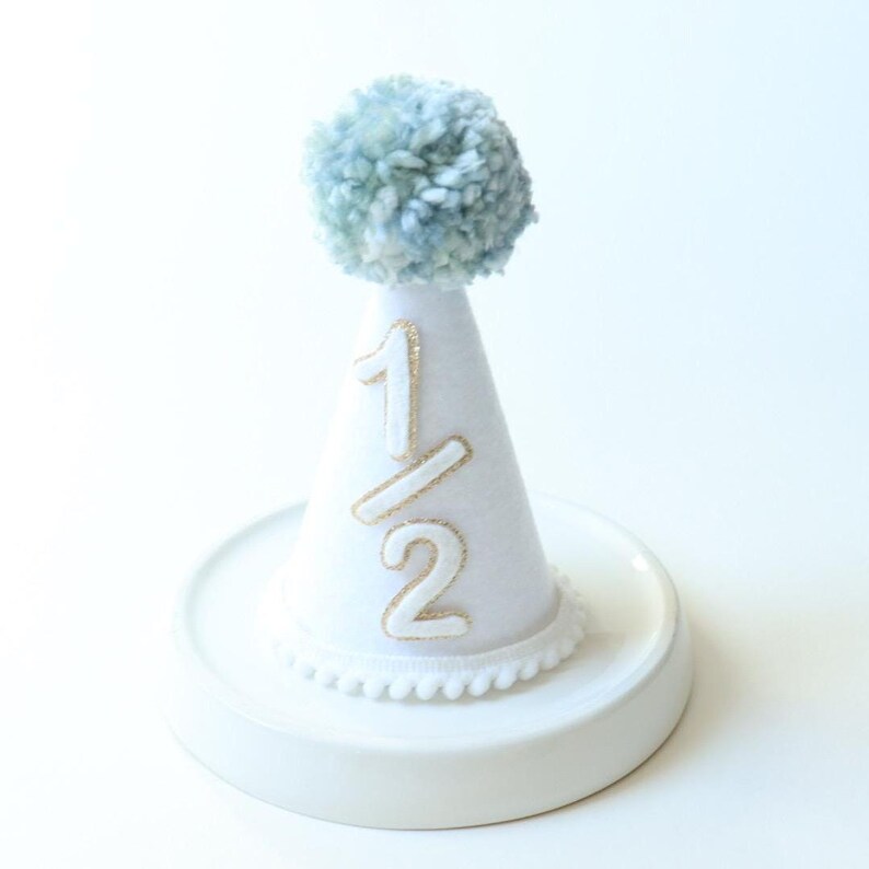 Baby Birthday Hat First Party Smash Cake Photo Prop Handmade Celebration Glitter Crown Half Girl Headpiece Neutral Design Custom Accessory image 8