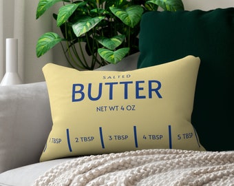 Butter Pillow, Funny Salted Butter Home Decor, Gift for Bakers, Foodies