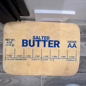 Tapis de bain humoristique « Mathématiques du beurre » | Cadeau de Noël pour les pâtissiers, les chefs et les amateurs de beurre | Décoration de salle de bain mignonne | Cadeau amusant pour les passionnés de cuisine et de gastronomie