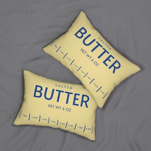 Butter Pillow, Funny Salted Butter Home Decor, Gift for Bakers, Foodies