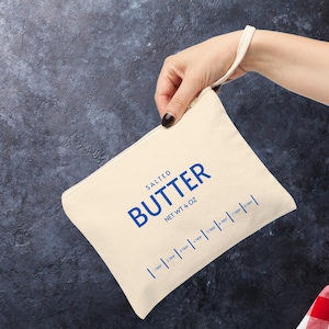 Bolsa con cierre de mantequilla, divertidos accesorios de comida, regalos para panaderos, amantes de la comida, chefs, organizador de cocina, pequeña bolsa de maquillaje, lindo monedero, viaje