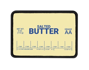 Butter Iron-On Patch - Fun DIY Embroidery Accessory, Cute Jacket Applique, Craft Sewing Embellishment, Custom Denim Decoration, Kids