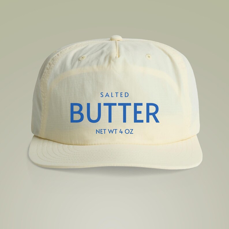 Funny Butter Surf Cap, Surfer Hat, Butter Lover Gift, Summer Accessories, Outdoor Hat, Surfing Apparel image 1