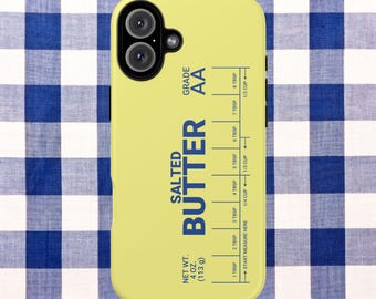 Salted Butter Phone Case, Tough Cases for Foodies, Butter Lovers, Funny Cell Phone Cover, Protective Phone Cover, Unique Phone Case, Cute