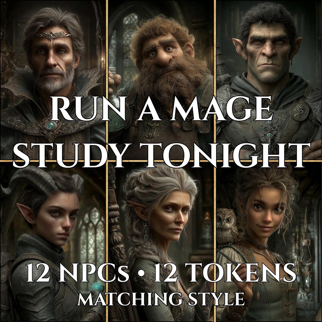 Mage Ripper Token Mage Study NPC Portraits & VTT Tokens – Fantasy RPG (pdf Guide) - Etsy