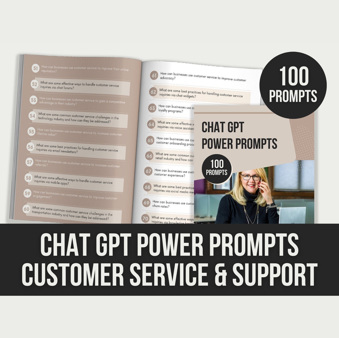 100 Chatgpt Prompts for Customer Service Etsy