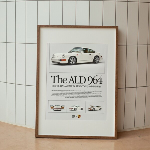 Porsche 911 x ALD 964 Wall Art | Premium Print for Kids Boys Room Decor Dorm Children Home Office | Luxury Sport Car Porsche poster wall art