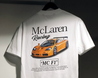 T-shirt McLaren F1 Racing - Type d'affiche de chemise de voiture d'art originale pour anniversaire / Cadeaux pour les gars de la voiture / Cadeau pour papa