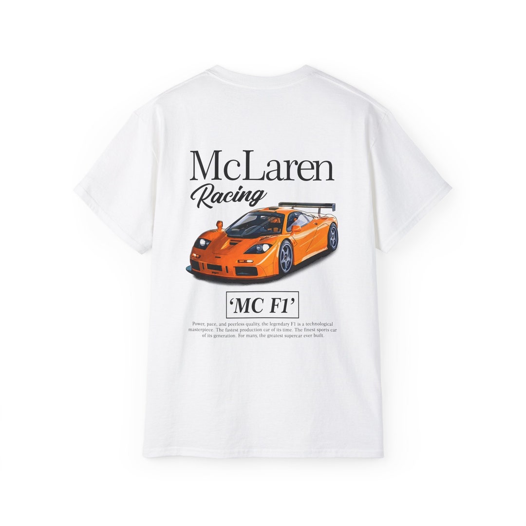 Mclaren F1 Racing Tshirt Original Art Car Shirt Poster Type Etsy