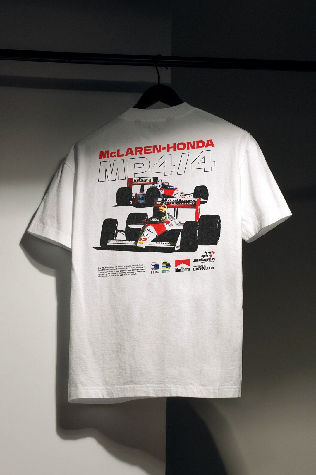 90年代 F1 マクラーレン ホンダ マルボロ アイルトンセナ Tシャツ 旧車
