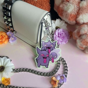 Ghost Evolution - 3&quot; Glow in the Dark Acrylic Keychain | Accessory | Charm | Ita Bag | Gastly | Haunter | Gengar