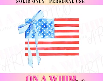 American Flag Png | Bow Png | Coquette png | Trendy png | USA png | 4th of July png