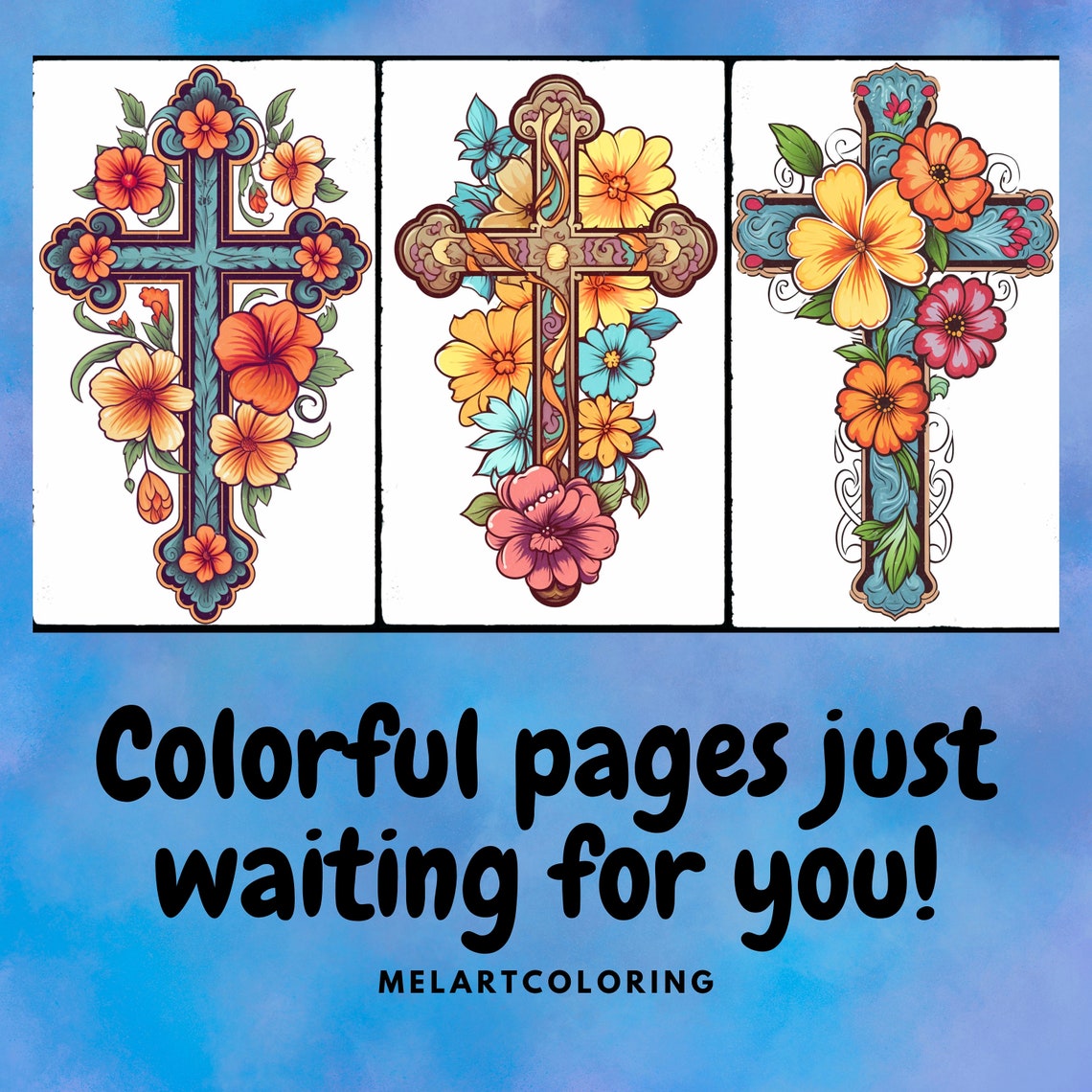 Holy Cross Coloring Pages Set of 50 Printable Pages, Coloring Book for