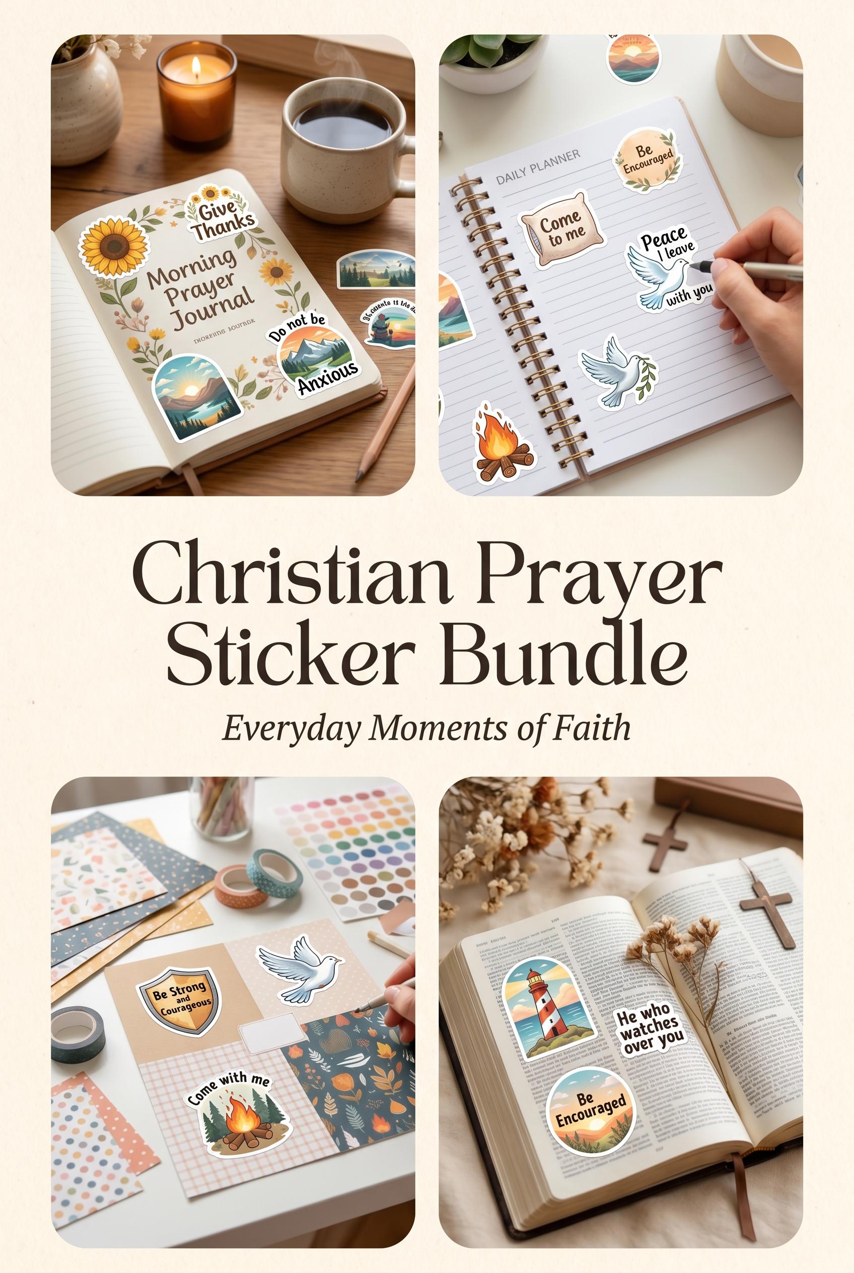 81 Christian Prayer Scripture Stickers Bundle | Printable Bible Verse ...
