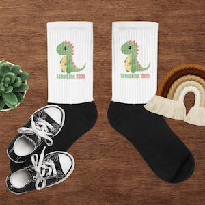 SCHOOL ENROLLMENT SCHOOLCHILD Socks GIFT for the school cone dinosaur