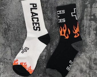 Flames places Chaussettes neuves chaussettes cadeaux personnalisées